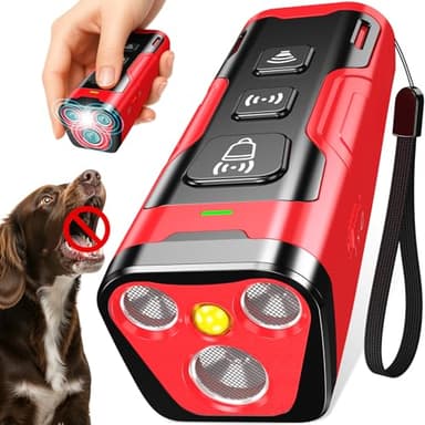 YUYQA Dog Bark Deterrent Device, 3X Ultrasonic Anti Barking, 6 Training Modes 23 FT Range Barks No More Indoors Outdoors Behavior Correct Safe & Humane Rechargeable Compact Bark Control for Dogs RED - Image 1