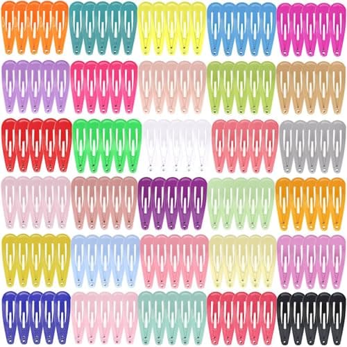 Babymatch Baby Barrettes Hair Clips: 1.2 inch (3cm) Small Mini Snap for Toddler Little Girls Kids 150pcs (30 colors) - Image 1