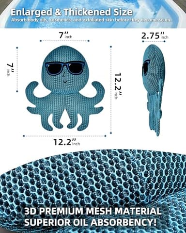 POJ 3XL Thicken Hot Tub Scum Absorber, Spa Pool Sponge Oil Scum Rays Bugs Absorber for Hot Tub, Must Have Hot Tub Accessories for Adults(Octopus 2 PCS) - Image 2