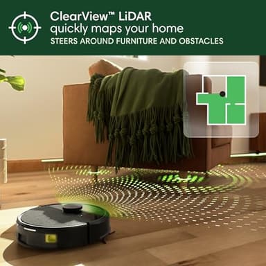 iRobot Roomba 105 Vac Robot Vacuum with AutoEmpty Dock - Self-Empties for 75 Days, Easy to use, Intense Power-Lifting Suction, LiDAR Navigation, Multi-Surface Cleaning, Cleans in Neat Rows - Image 6