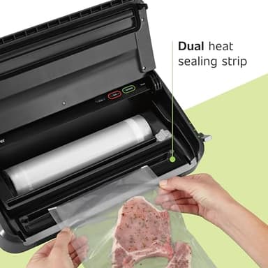 FoodSaver Vacuum Sealer Machine, Automatic Bag Detection, Sous Vide Friendly, with sealer bags, roll, handheld vacuum sealer, black - Image 3