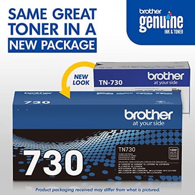 Brother Genuine Standard Yield Toner Cartridge, TN730, Replacement Black Toner, Page Yield Up To 1,200 Pages, Amazon Dash Replenishment Cartridge,1 Pack - Image 3