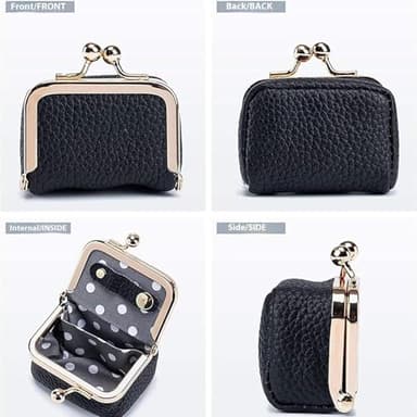 Leather Mini Jewelry Box, Portable Vintage Leather Coin Purse Jewelry Box with kiss Lock, Mini Travel Ring Box for Earrings/Rings/Necklaces/Bracelets - Image 5