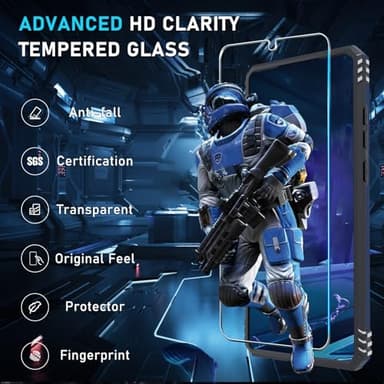Janmitta Compatible with Samsung Galaxy S25 Plus/S24 Plus Case Built in Slide Camera Lens Cover+Screen Protector+Finger Ring Holder Kickstand,Heavy Duty Shockproof Full Body Phone Cover,Blue - Image 6