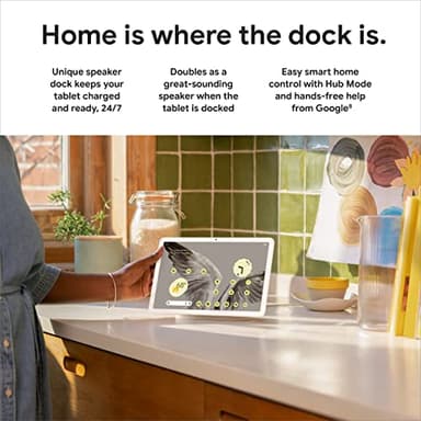 Google Pixel Tablet with Charging Speaker Dock - Android Tablet with 11-Inch Screen, Smart Home Controls, and Long-Lasting Battery - Hazel/Hazel - 128 GB, 2560x1600 Pixels - Image 3