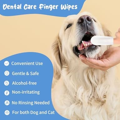 RWT Dog Teeth Cleaning Wipes, 60 Count – Reduces Plaque and Tartar, Freshens Breath, Disposable Pet Finger Wipes for Dogs & Cats Toothbrush Gentle Dental Care - Image 6