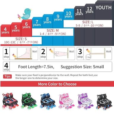 Kids Roller Skates for Boys - Blue for Toddler Little Kids Age 4 5 6 7- Adjustable All Light up Wheels Indoor Outdoor Sports Birthday Gift for Son and Grandson Small(10C-13C) - Image 5