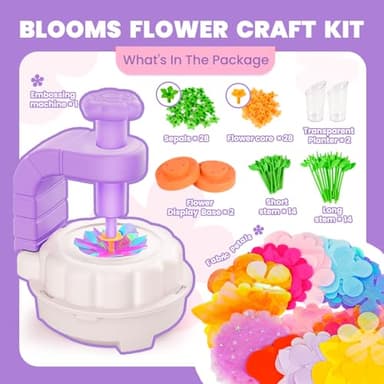 windpaint Toys for Girls 3 4 5 6 7 8 9 10 Years Old, DIY Craft Kits for Kids, Fabric Flower Bouquets for Girls Gifts, Educational Learning Detective Toys for Toddler Kids,Birthdays Gifts (Purple) - Image 4
