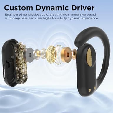 BUGANi Open Ear Headphones Earbuds Wireless: Bluetooth Headphones 5.4 Wireless Earbuds, 50H Playtime, IPX5 Waterproof Ear Buds for Running - Image 7