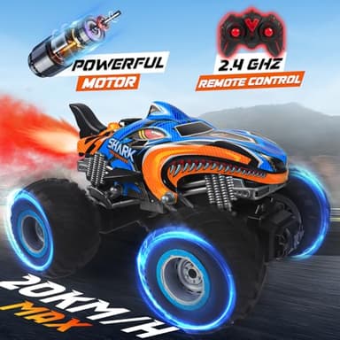 BESWIT 1:16 Remote Control Car, 2.4 GHz All Terrain Remote Control Monster Truck, RC Truck 2 Rechargeable Batteries for 80 Mins Play, Spray Remote Control Car for Boys 8-12 and Girls or Adult, MK724A - Image 6