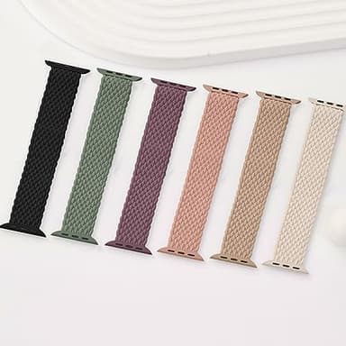 Braided Solo Loop for Apple Watch Band 40mm 42mm 41mm 38mm 44mm 46mm 45mm Ultra/3 2 49mm Men/Women,Stretchy Nylon Sport wristband Strap for iWatch Bands Series 11/10/9/8/7/6 5/4/3/SE 40 44 42 45 46 mm - Image 2