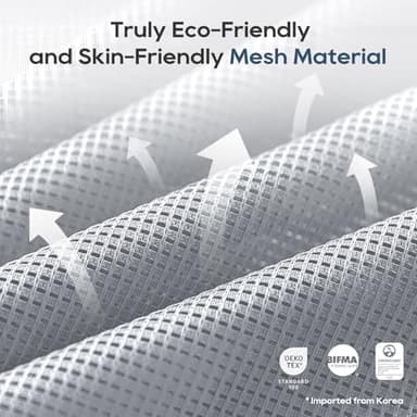 COLAMY Ergonomic Mesh Office Chair with Footrest, Executive High Back Computer Desk Chair with Wide Headrest and Adjustable 3D Arms, Backrest Height, Tilt Lock and Lumbar Support, Grey - Image 10