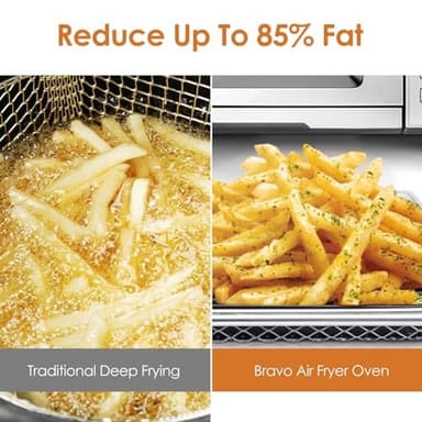 Nuwave Bravo Air Fryer Toaster Smart Oven, 12-in-1 Countertop Convection, 30-QT XL Capacity, 50°-500°F Temperature Controls, Top and Bottom Heater Adjustments 0%-100%, Brushed Stainless Steel Look - Image 4