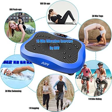 AXV Vibration Plate Exercise Machine Whole Body Workout Portable Mini Vibrate Fitness Platform Lymphatic Drainage Machine for Weight Loss Shaping Toning Wellness Home Gyms Workout - Image 3