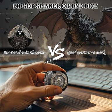 Haxtec Spinner Dice 7-in-1 Metal DND Dice Set Unique Dice Spinner Goblins Metal D&D Die for Dungeons and Dragons DND Gifts - Image 4