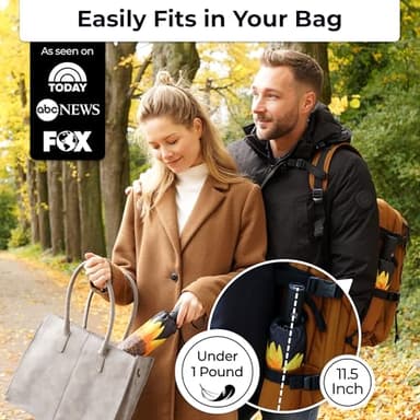 TUMELLA Strongest Windproof Travel Umbrella (Compact, Superior & Beautiful), Small Strong but Light Portable and Automatic Folding Rain Umbrella, Durable Premium Grip, Fits Car and Backpack - Image 2
