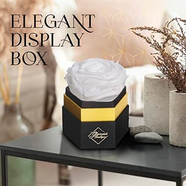 GLAMOUR BOUTIQUE Eternal Preserved Roses in a Box - Flowers Forever, Rose Forever in a Box for Wife, Birthday Gifts for Her, Single Rose, White - Image 5