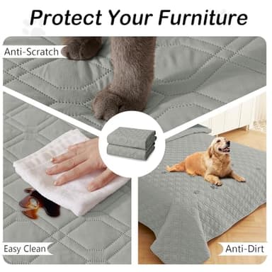 hyha Waterproof Dog Bed Blanket, Soft Pet Blankets, Waterproof Couch Cover for Dogs, Reversible Sofa Covers Washable for Furniture (30x70 Inch, Grey/Dark Grey) - Image 4