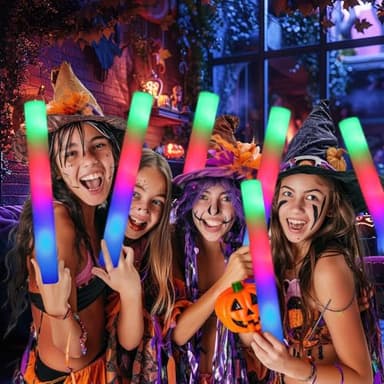 HONLYNE 46 PCS Foam Glow Sticks with 3 Modes Colorful Flashing, Foam Light Up Sticks, LED Light Sticks, Glow Sticks Party Pack for Halloween, New Year, Wedding, Raves, Concert, Christmas - Image 7