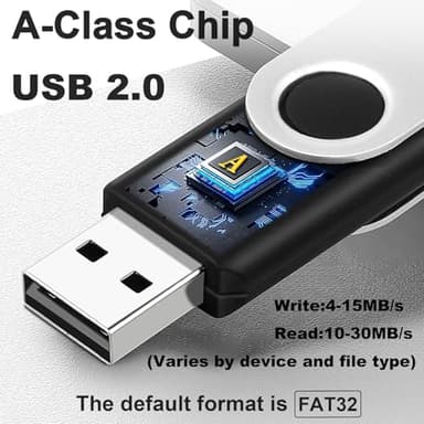 8GB Flash Drive 10 Pack Bulk USB Flash Drives, USB2.0 Thumb Drive USB Stick for Data Storage Backup, Jump Drive Pen Drive Zip Drive Memory Stick with Indicator, USB Storage Flash Drive Swivel Design - Image 2