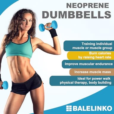 Balelinko Home Gym Equipment Workouts Strength Training Weight Loss Pilates Weights Yoga Sets Weights for Women, Men, Seniors and Youth, 10LB Purple, Pair - Image 3