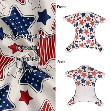 CuteBone Small Dog Pajamas Shirt Stretchy Summer Puppy Pjs Soft Cat Onesies Pet Clothes for Daily Wear DA19XS - Image 3