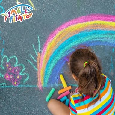 160Pcs Sidewalk Chalk Set in 5 Colors 32 Packs: Washable Jumbo Sidewalk Chalk Bulk for Kids Outdoor Art, Non-Toxic Dustless Giant Box Chalkboard Chalk for Toddler Painting on Blackboard, Party - Image 6