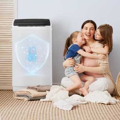 GODECOR 1.5 Cu.Ft Full-Automatic Washing Machine, 17.8 lbs Compact Portable Washer with Stainless Steel Drum, 8 Programs & 5 Water Levels, Child Lock & Delay Start, Top Load - Image 7