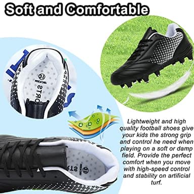 LIZRHA Soccer Shoes for Boys Girls Soccer Cleats Boys Girls Kids Athletic Outdoor Football Shoes Youth Football Cleats Outdoor & Indoor Soccer Shoes Lightweight, Running & Training for Students - Image 2
