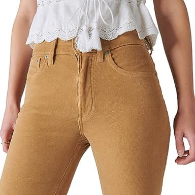 Lucky Brand Women's High Rise Corduroy Stevie Flare Jean, Cider - Image 5