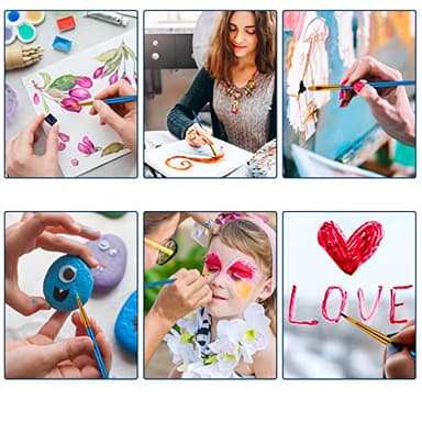 Paint Brushes Set for Acrylic Painting, 20 Pcs Oil Watercolor Acrylic Paint Brush, Artist Paintbrushes for Body Face Rock Canvas, Kids Adult Drawing Arts Crafts Supplies, Blue - Image 6