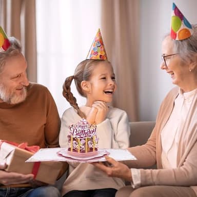 Airpark Granddaughter Birthday Card, 3D Happy Birthday Cards for Granddaughter, Funny Carousel Pop Up Birthday Cards, Pop Up Cards with Envelope, Birthday Gifts Decorations - Image 7