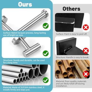 Bathroom Hardware Set, 6-Piece Towel Bar Set Brushed Nickel Towel Holder Set Includes 19.68/23.6 in Towel Bar,Toilet Paper Holder,Towel Ring and Towel Hook Wall Mount Bathroom Accessories Set - Image 2