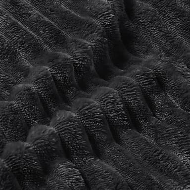 BEDELITE Fleece Blanket King Size – 3D Ribbed Jacquard Soft and Warm Decorative Fuzzy Blankets – Cozy, Fluffy, Plush Lightweight Throw Blankets for Couch, Bed, Sofa(Black, 108x90 inches) - Image 4