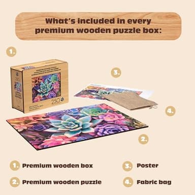 Buffalo Games - Simple Succulent Wood Puzzle for Adults - Standard Cut Jigsaw Pieces - Ages 14 and Up - Image 6