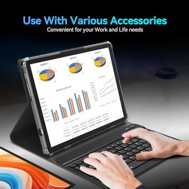 Android 14 Tablet 2025 Latest 11 Inch Tablets, 128GB+16(8+8 Expand)GB/512GB Expandable, Dual 4G Cellular with Octa-Core Processor, 2 in 1 Tablet with Keyboard, 21MP Camera/8000mAh Battery/GPS/5G WiFi - Image 7