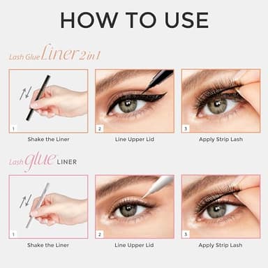 KISS Lash GLUEliner, 2-in-1 Felt-Tip Eyelash Adhesive and Eyeliner, Matte Finish, Foolproof Application, Easy Touch-Up, 0.03 Fl Oz.- Black, Packaging May Vary - Image 4