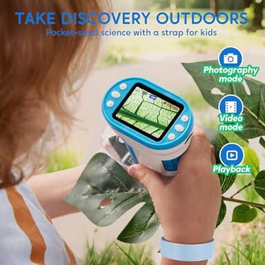 Klever Kits 2 in 1 Handheld Microscope for Kids, 1000X HD Digital Kids Microscope with 2.0'' LED Screen, Portable Pocket Handheld with Slides, 32G Card, Edu Gifts Toys for Ages 5-12 - Image 4