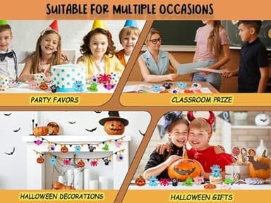 72Pcs Halloween Party Favors, Fidget Toys Bulk Mini Pop Bubbles with Keychain, School Classroom Prizes Box Fidgets Toys for Kids Toddlers Adult, Goodie Bag Stuffers, Treasure Chest box, Halloween Toys - Image 4