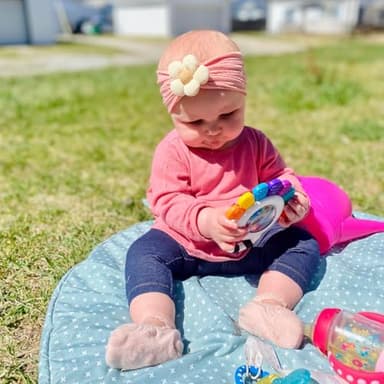 CÉLLOT Baby Flower Headbands Baby Girls Nylon Headbands Baby Essentials Stretchy Hairbands Handmade Hair Accessories for Newborn Infant Toddlers Kids (Pink,Cameo,Salmon) - Image 8