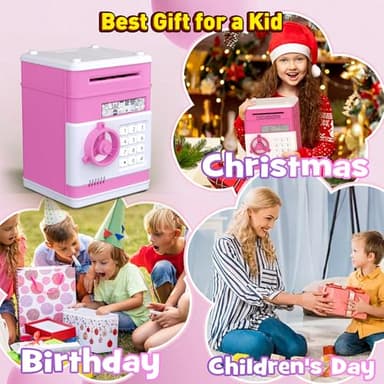 ATM Piggy Bank for Boys Girls, Electronic Money Bank with Password Paper Money Saving Box Coin Can Kids Safe Bank, Birthday Gift Toy for Kids Adults - Image 7