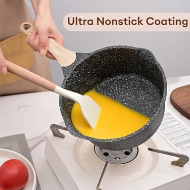 JEETEE 1.5 Quart Saucepan with Steamer Basket, Small Sauce Pot with Lid，Nonstick Coating with Pour Spout, Induction Compatible Cookware Sauce Pan for Cooking, PFOA/PFOS Free - Image 3