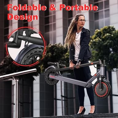 Electric Scooter, 8.5" /10" /14" Tire, 16/19/22 Mph Top Speed, 12/21/27/28/49/50 Miles Long Range, Folding Escooter for Adults and Teens with Seat Bag, Dual Braking, Dual Suspension, App - Image 8