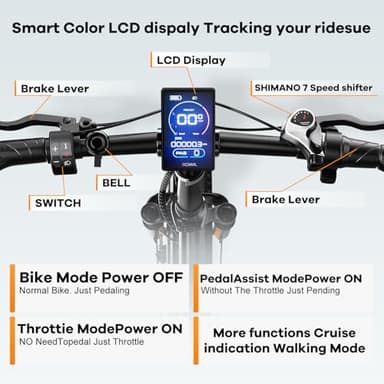 Kebiko 1000W Folding Electric Bike,48V 20AH Removable Battery E Bike,30+MPH,80 Miles Max Range Electric Bike for Adults,20" Fat Tire Foldable ebike,Adult Electric Bicycle for Commute Beach Snow - Image 4