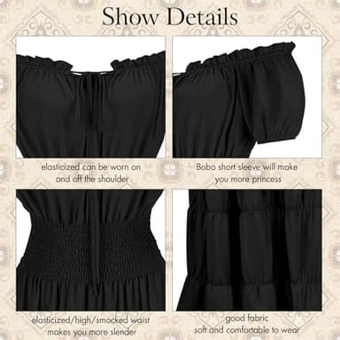 Zhitunemi Renaissance Costume Women Dress: Halloween Costumes Woman 2025 Renaissance Dresses - Halloween Party Theme Events Black S - Image 5