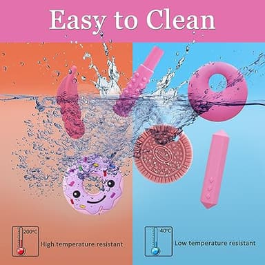 Chew Necklaces for Sensory Kids, Silicone Chewy Necklace for Children with Autism, ADHD, SPD, Chewing, 6 Pack Autism Sensory Toys - Image 4