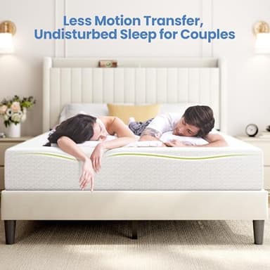 Yaheetech 10 Inch Twin Mattress 3 Foam Layer Cooling Gel Memory Foam Mattresses, Green Tea for Fresher Sleep, Medium Firm, CertiPUR-US Certified, No Fiberglass, Twin Size Mattress in a Box - Image 7