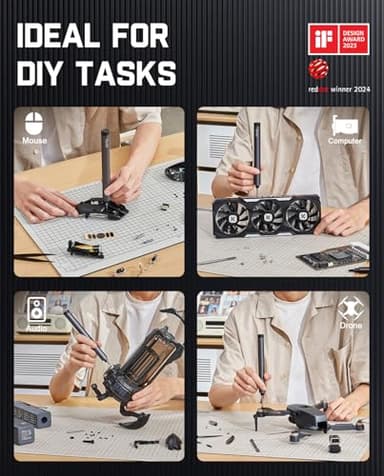 Fanttik E1 Max Electric Screwdriver, Mini Precision Screwdriver Set, 50 Magnetic Bits, Magnetic Storage, 5/32‘’Hex, Repair Tool Kit for Electronics Phone Camera Laptop Watch (Grey) - Image 8