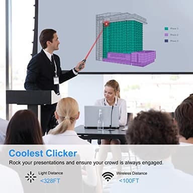 Wireless Presentation Clicker for PowerPoint Presentations, USB Dongle Presenter Remote with Laser Pointer Slide Clickers for Mac/Windows/Linux, Computer/Laptop, Google Slide/PPT/Keynote - Image 6
