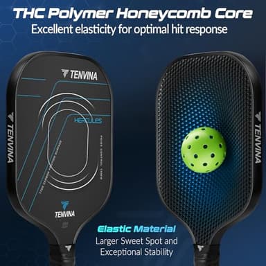 NHYHN TENVINA Pickleball Paddle, Multi-Layer T700SC Friction Carbon Fiber Pickleball Paddle, 16MM Thicknesses, Strong Power and Spin Surface of USAPA Approved Pickle Ball Paddle - Image 3